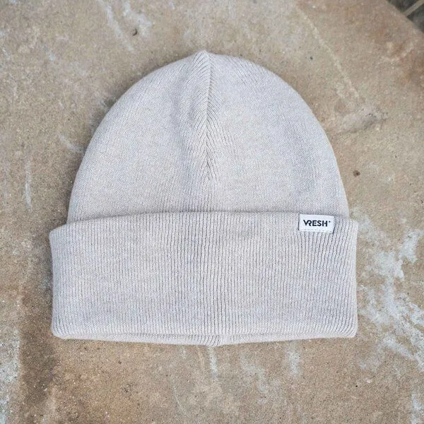 Vresh Clothing Vresh Clothing Veo - Classy Beanie aus Biobaumwolle, Beige, – Produktbild 1 von 2