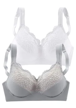 petite fleur by Lascana Bralette-BH silber + weiß – Produktbild 1 von 1