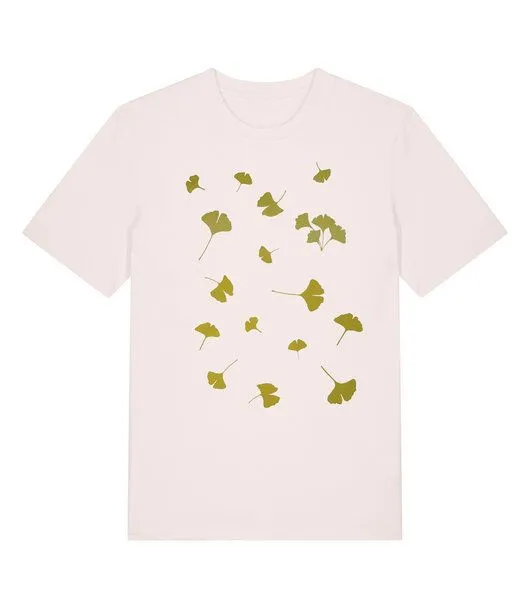 päfjes päfjes Blätter Ginkgo Laub - Fair Wear Männer T-Shirt - Vintage White/Olive, Natur, – Produktbild 2 von 3