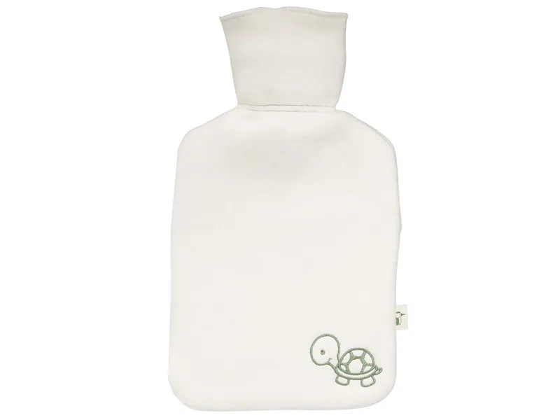 Grünspecht Wärmflasche aus Naturlatex mit Bio-Baumwolle Bezug Schildkröte Maße 18 x 31 x 2 cm, Fassungsvermögen 0,8 l – Produktbild 1 von 1