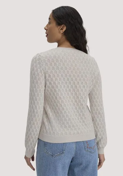 hessnatur hessnatur Strick Jacke Regular aus Bio-Baumwolle und Schurwolle, Düne, – Produktbild 2 von 4