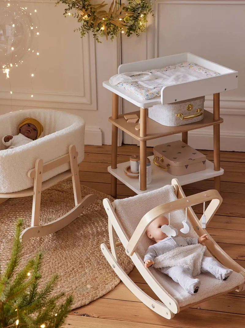 Vertbaudet Puppen-Wickeltisch aus Holz FSC®, Weiß, – Produktbild 2 von 4
