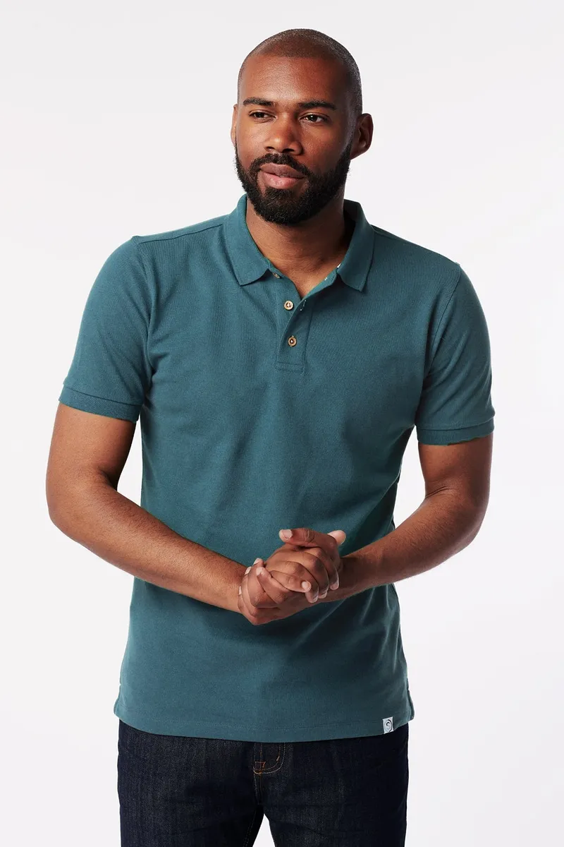 SKOT SKOT Herren vegan Poloshirt Skot Polo Himmelblau, Blau, – Produktbild 2 von 2