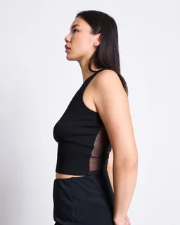 JAN N JUNE JAN N JUNE TRANSPARENT BACK TANK TOP HOLMEN BLACK – Produktbild 1 von 1