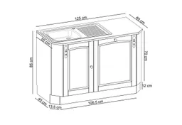 loft24 Spülenunterschrank Jason Küchenunterschrank, Unterschrank, Landhausstil, Massivholz Kiefer – Produktbild 1 von 1