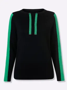 Witt Langarm-Pullover schwarz-grasgrün-gemustert – Produktbild 1 von 1