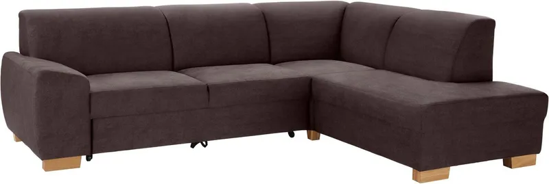 DOMO collection Ecksofa Incanto kubische Formensprache, Breite 260cm, komfortabel, L-Form, ohne Bettfunktion, Struktur weich, Braun, – Produktbild 3 von 5