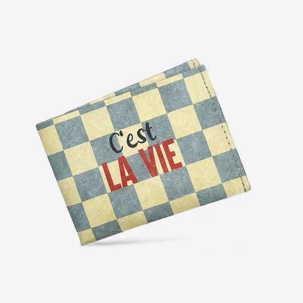 paprcuts paprcuts RFID Portemonnaie, C'est la vie (beige blau), – Produktbild 1 von 4