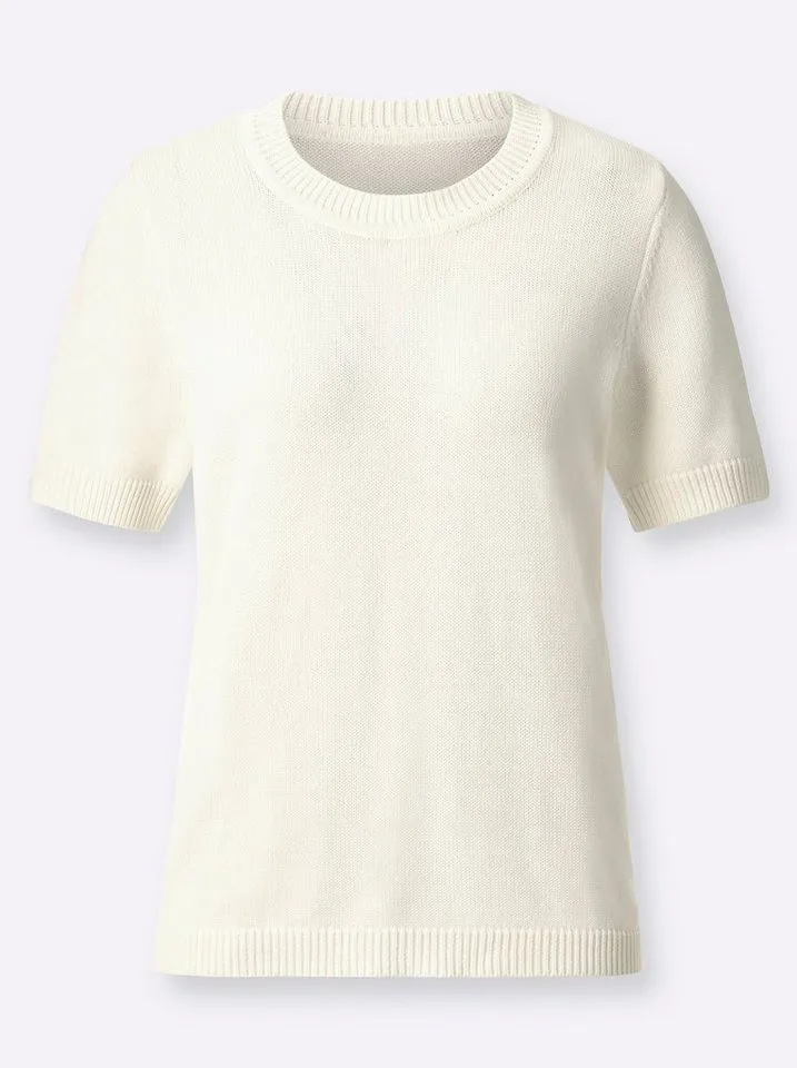 Witt Witt Strickpullover Pullover Kurzarm Jersey, Beige, – Produktbild 3 von 3