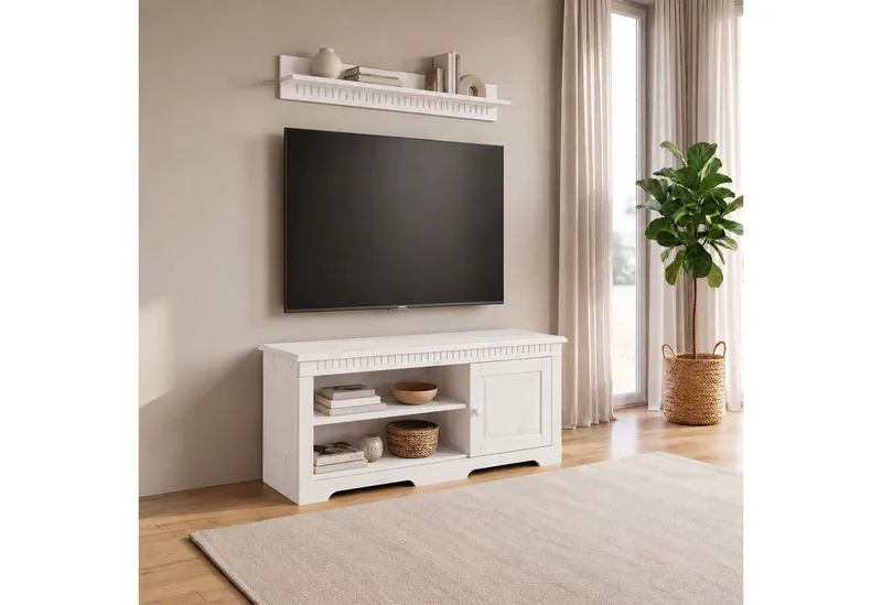 OTTO home Wandboard Cubrix, aus massivem Kiefernholz, in zwei unterschiedlichen Breiten, Weiß, – Produktbild 5 von 5