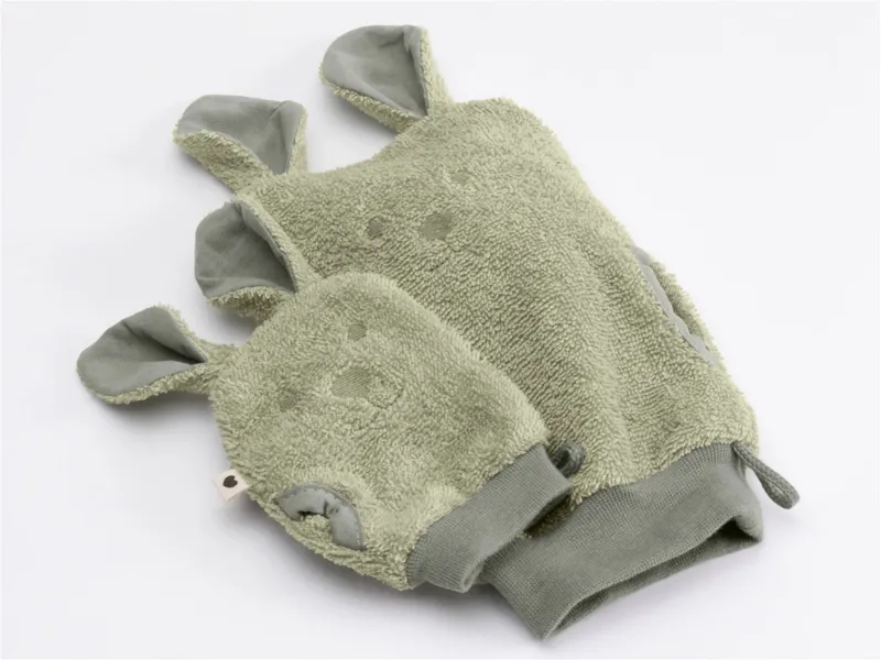 BIBS BIBS Kinder Waschlappen Kangaroo aus Bio-Baumwolle 2er Set Maße 17 x 14 cm und 10 x 8 cm, Grün, – Produktbild 2 von 2