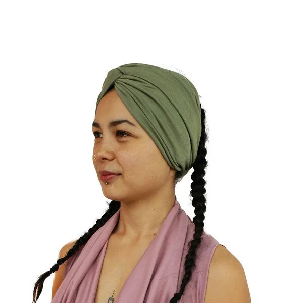 körber mode körber mode breites Haarband Modal super weich Twist gerafftes Stirnband Frühjahr Sommer Jersey, Grün, – Produktbild 1 von 3