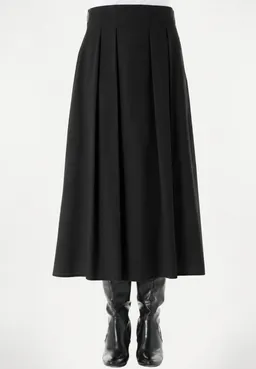 ORGANICATION ORGANICATION Damen vegan Langer Plissierter Rock Schwarz – Produktbild 1 von 1