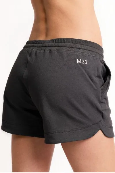 M23 M23 Damen Shorts aus Bio-Baumwolle, Modell "Chloé", Anthrazit grau, – Produktbild 2 von 3