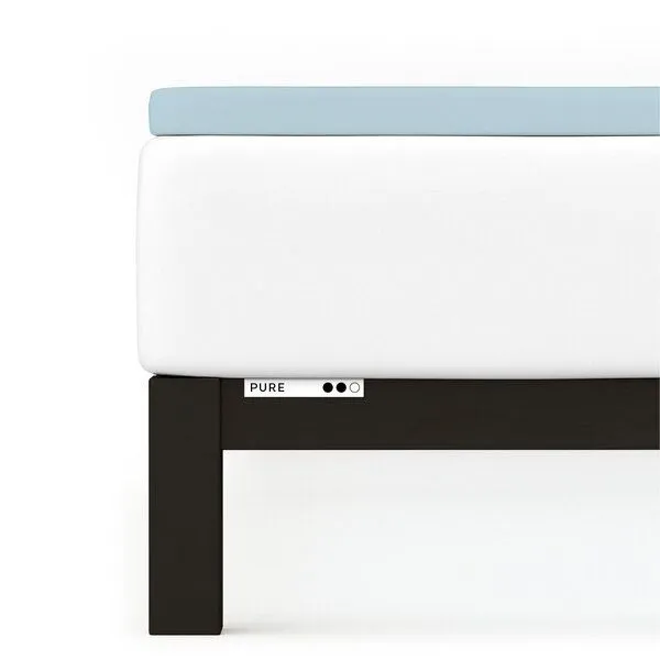 Schlafgut Schlafgut Topper Spannbettlaken Pure - 95% Biobaumwolle, 5% Elasthan - Matratzenhöhe bis 10cm, Blue light, – Produktbild 1 von 4