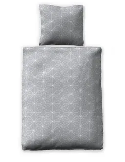 jilda-tex jilda-tex Bettwäsche "Simple Geometric Grey" 100% Bio-Baumwolle 135x200 + 80x80 cm – Produktbild 1 von 1