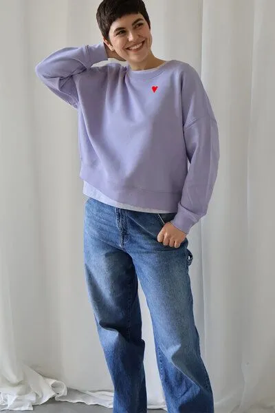Kultgut Kultgut Artdesign - Goodness Pulloversweater im Boxistyle / Red Heart, Lavendel, – Produktbild 2 von 4