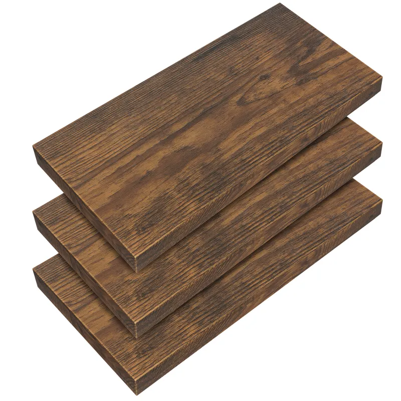 Casaria® Wandregal Schweberegal 50cm 3er-Set Dunkle Eiche + Halterung – Produktbild 2 von 2