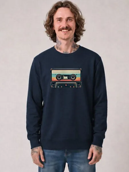 watapparel watapparel Sweatshirt Unisex Retro Kassette, French navy, – Produktbild 2 von 2