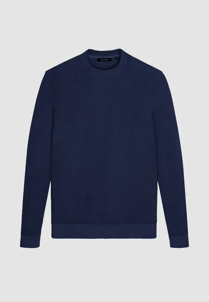 recolution Herren Strickpullover aus Bio-Baumwolle - LUPIN - recolution, Navy (blau), – Produktbild 4 von 4