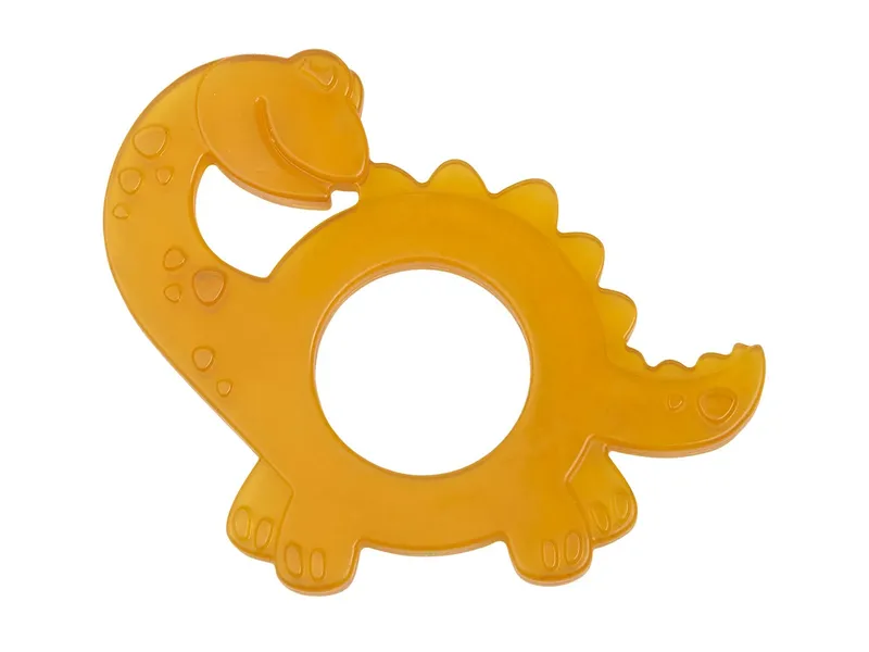 Grünspecht Grünspecht Bio-Beißring "Dinosaurier" aus Naturkautschuk 10,8 x 9 x 0,5 cm, Natur, orange, – Produktbild 1 von 2