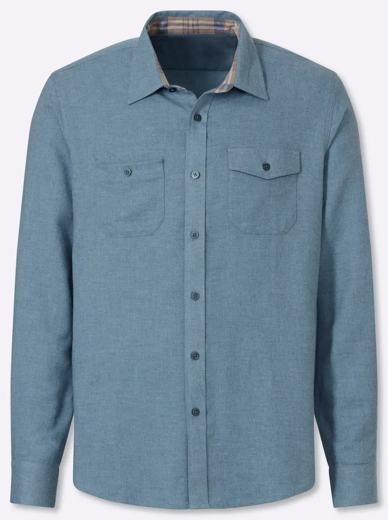 Catamaran Langarmhemd jeansblau-meliert, Jeansblau-meliert, – Produktbild 1 von 2