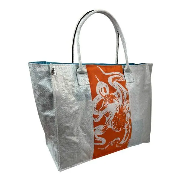 Beadbags Beadbags Einkaufstasche Ri94 recycelter Reissack, Octopus weiß, – Produktbild 2 von 4