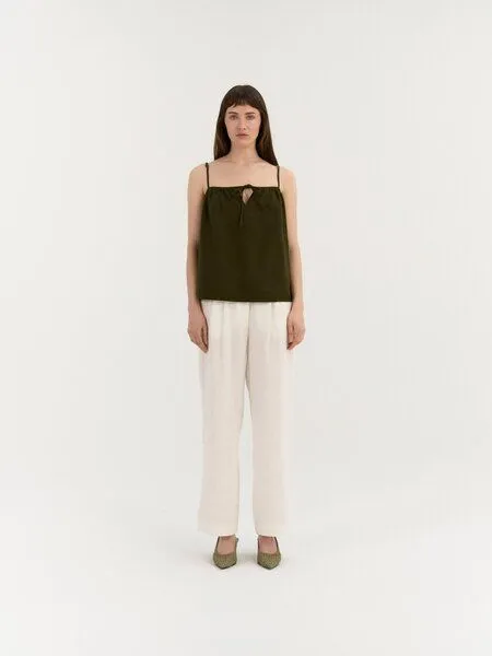 AmourLinen AmourLinen Leinen-Trägertop LOLA, Deep olive (grün), – Produktbild 1 von 1