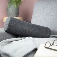 nahtur-design nahtur-design Nackenrolle mit leichtem Lodenbezug | Naturfüllung, Anthrazit_02, – Produktbild 2 von 4