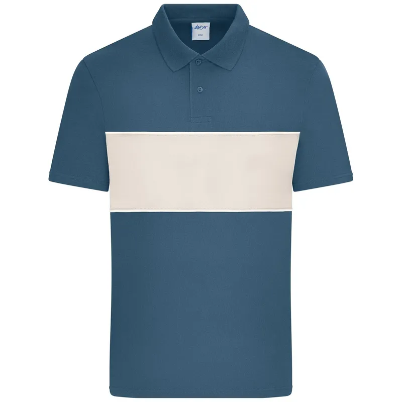 Daiber Daiber Unisex Poloshirt mit Kontrasteinsatz 8050 Gr. XS dusty-blue/sandstone – Produktbild 1 von 1