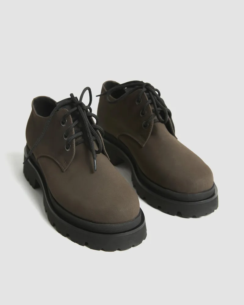 BOHEMA BOHEMA Damen vegan Schuhe Chunky Derby Schokoladenbraun, Dunkelbraun, – Produktbild 1 von 2