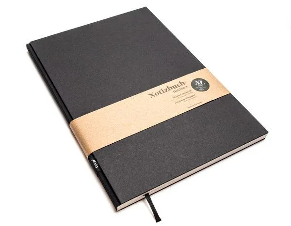 tyyp Notizbuch A4 schwarz - perforiert - 100% Recyclingpapier - BerlinBook by tyyp, Schwarz, – Produktbild 1 von 4