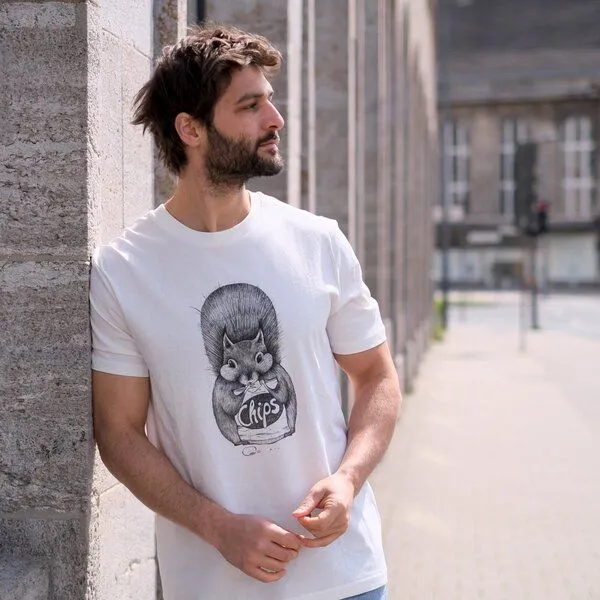 LIGARTI LIGARTI T-shirt - Chipseichhörnchen, Cremeweiß, – Produktbild 5 von 5