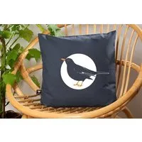 Hirschkind Hirschkind Bio-Kissenbezug 'Amsel' dunkelgrau, 40*40 cm – Produktbild 1 von 1