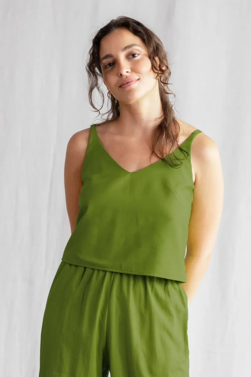 Jyoti - Fair Works Jyoti - Fair Works Damen vegan Crop Top Iyani Grün, Grün, – Produktbild 2 von 2