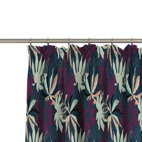 Nature by Adam Nature by Adam Vorhang aus 100% Bio-Baumwolle - Made in Germany - Jungle, Lila-blau, – Produktbild 1 von 7