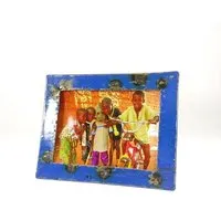 Moogoo Creative Africa Moogoo Creative Africa Bilderrahmen 13x18 cm aus recycelten Ölfässern | verschiedene Farben | Industrial Design Upcycling, Blau, – Produktbild 1 von 1