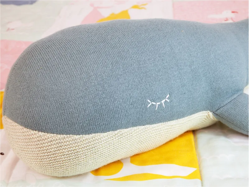 HANS NATUR HANS NATUR Kuscheltier Wal Bio-Baumwolle Maße 45 x 15 cm, Blau, – Produktbild 2 von 2