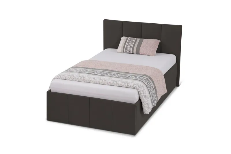 Halmon Schlafkomfort Betten Polsterbett Dalas-Standard (Mit Bettkasten, erhältlich in 6 Größen, 10 attraktiven Farben mit oder ohne Matratze), Seitenhöhe 32cm, Hochwertiger Webstoff aus 100% Polyester, Schwarz, – Produktbild 5 von 5