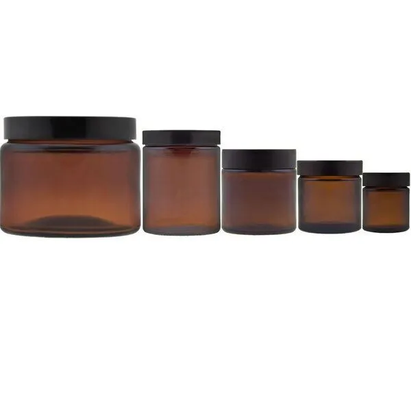 mikken mikken Tiegel 30 / 60 / 120 / 180 / 500 ml Braunglas Deckel Cremetiegel – Produktbild 1 von 3