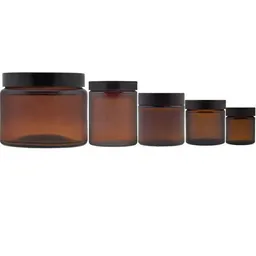 mikken mikken Tiegel 30 / 60 / 120 / 180 / 500 ml Braunglas Deckel Cremetiegel – Produktbild 1 von 1