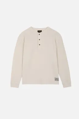 Trendsplant Trendsplant Herren vegan Langärmeliges Deck Waffle Henley Antique White – Produktbild 1 von 1