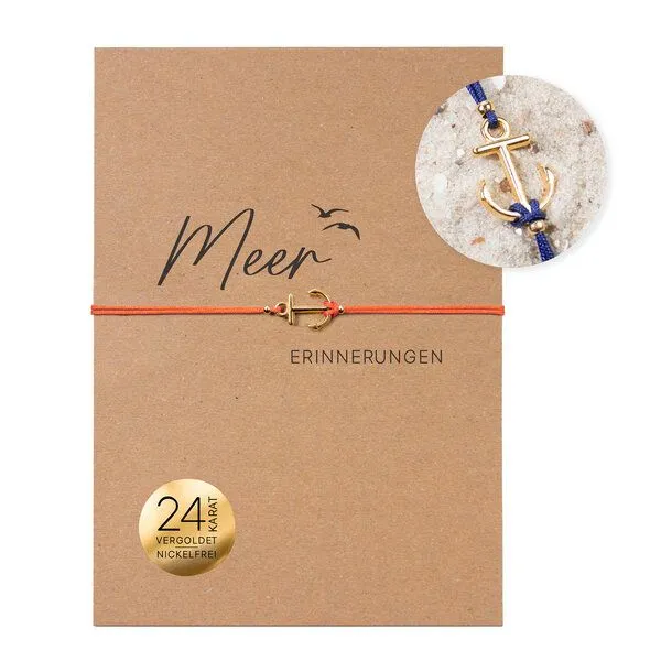 Bow & Hummingbird Bow & Hummingbird Armband auf Karte - Anker, Blau, – Produktbild 2 von 6