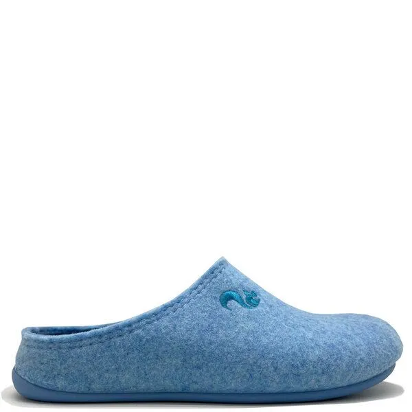 thies Veganer Slipper "thies ® PET", fair, mit Wechselfussbett, Light blue (hellblau), – Produktbild 1 von 4