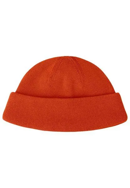 MELA MELA Feinstrick Mütze kurz Style LESH aus 100% Bio-Baumwolle, Orange brick, – Produktbild 1 von 4