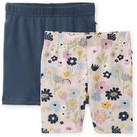 People Wear Organic People Wear Organic "Radlerhose, 2er Pack, rosa bedruckt ""bunte Blüten"" und dunkelblau uni, Bio-Baumwolle" – Produktbild 1 von 1