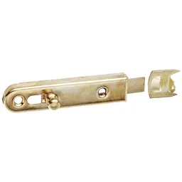 Alberts ALBERTS Möbelriegel, gerade, mit Anschlagwinkel, vermessingt, LxB 70 x 16 mm – Produktbild 1 von 1