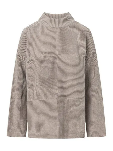 KnowledgeCotton Apparel KnowledgeCotton Apparel Pullover Cotton Loose Fit Crew Neck Knit, Light feather gray, – Produktbild 1 von 4