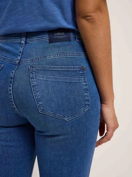 LANIUS LANIUS Slim Jeans aus Bio-Baumwolle, Blue denim, – Produktbild 4 von 4