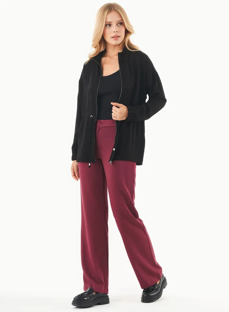 ORGANICATION ORGANICATION Damen vegan Hose Ecovero Wein, Dunkelpink, – Produktbild 1 von 2
